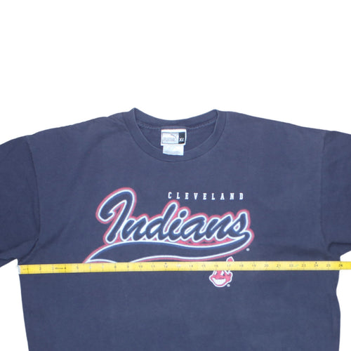 Puma Mens Blue XL Cleveland Indians Sports Graphic Retro T-Shirt