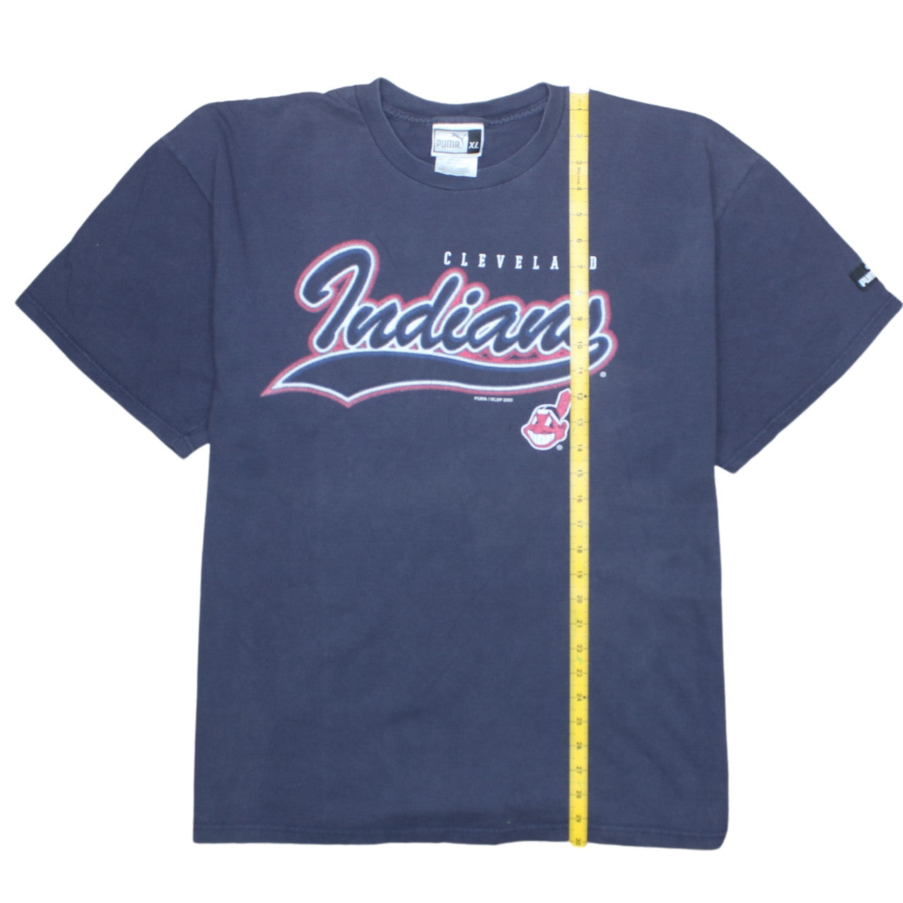 Puma Mens Blue XL Cleveland Indians Sports Graphic Retro T-Shirt