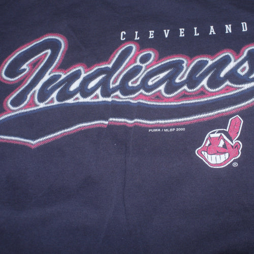 Puma Mens Blue XL Cleveland Indians Sports Graphic Retro T-Shirt