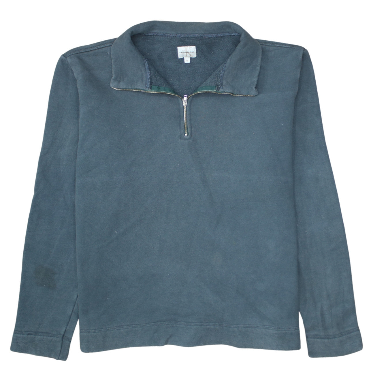 Calvin Klein Jeans Men's Blue XL 1/4 Zip Cotton Sweatshirt