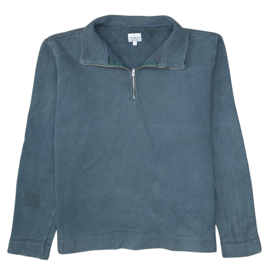 Calvin Klein Jeans Men's Blue XL 1/4 Zip Cotton Sweatshirt