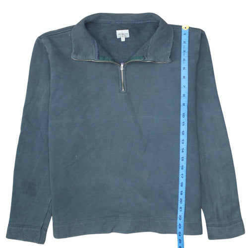 Calvin Klein Jeans Men's Blue XL 1/4 Zip Cotton Sweatshirt