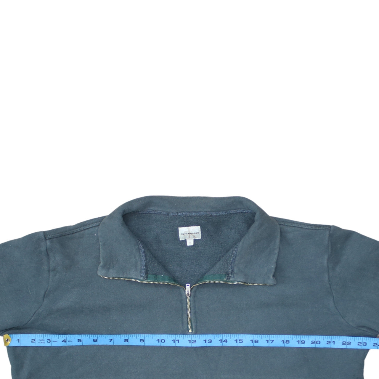 Calvin Klein Jeans Men's Blue XL 1/4 Zip Cotton Sweatshirt