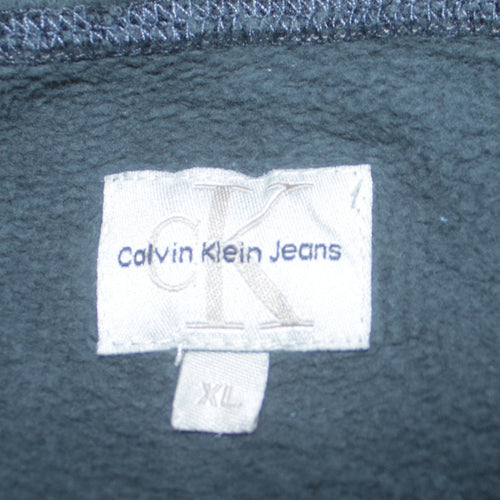Calvin Klein Jeans Men's Blue XL 1/4 Zip Cotton Sweatshirt