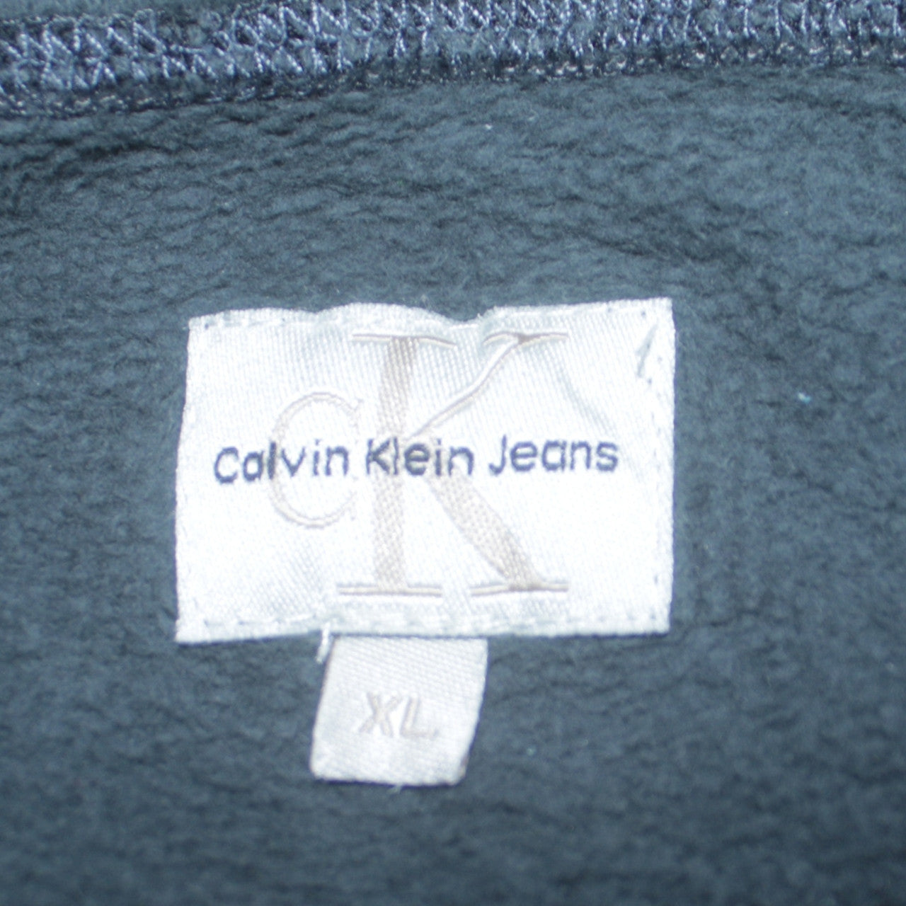 Calvin Klein Jeans Men's Blue XL 1/4 Zip Cotton Sweatshirt