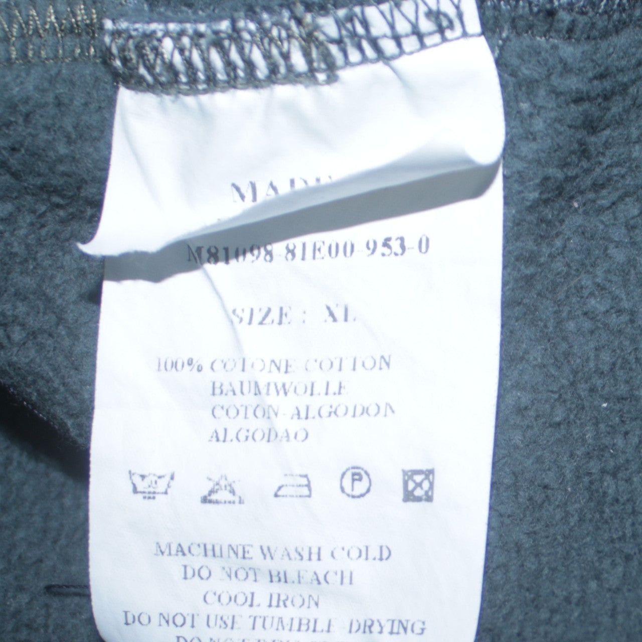 Calvin Klein Jeans Men's Blue XL 1/4 Zip Cotton Sweatshirt