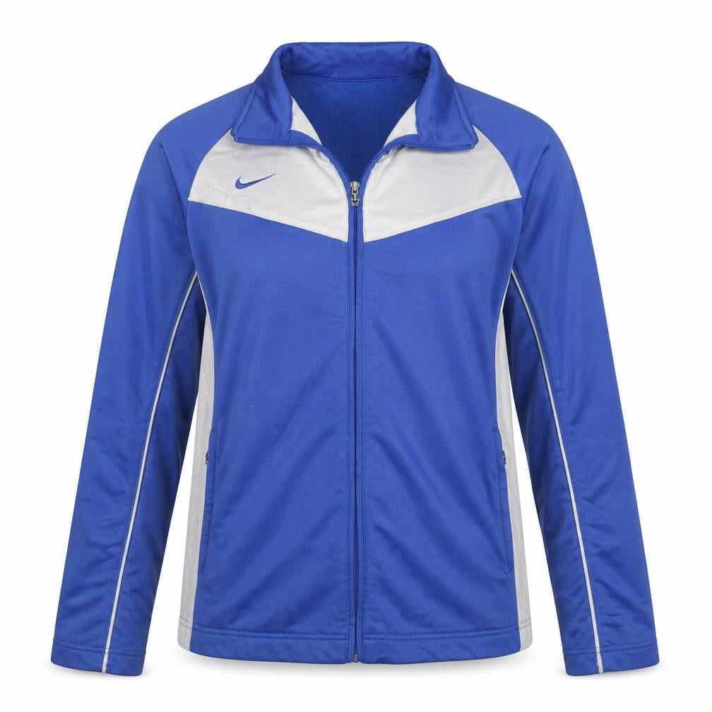 Nike Women's Blue Track Jacket Size 10 Dri-Fit Full Zip Sportswear