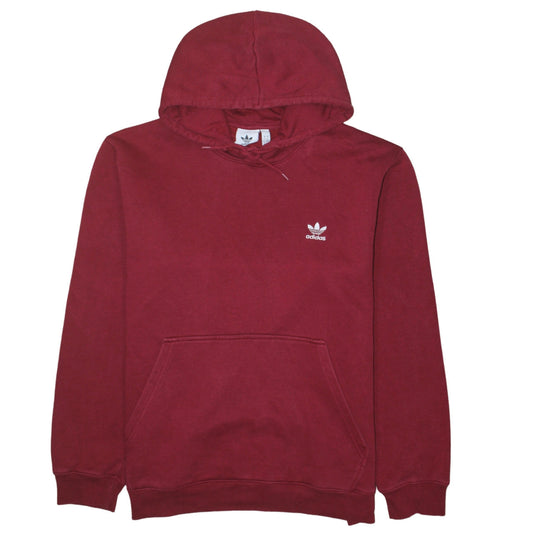 Adidas Mens Red XL Pullover Hoodie with Logo Pocket Fleece