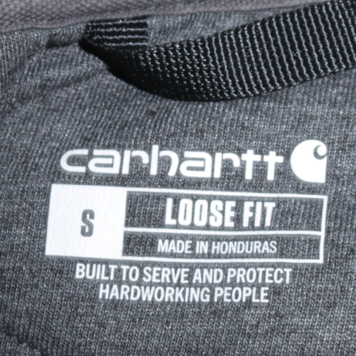 Carhartt Men's Grey Pullover Hoodie Small Loose Fit Workwear