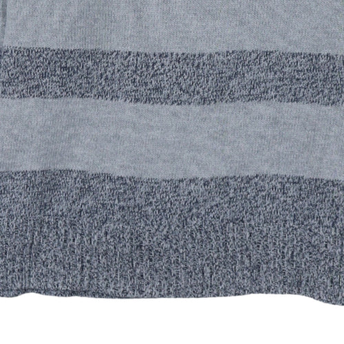 Tommy Hilfiger Womens Grey Striped Cotton 1/4 Zip Jumper M