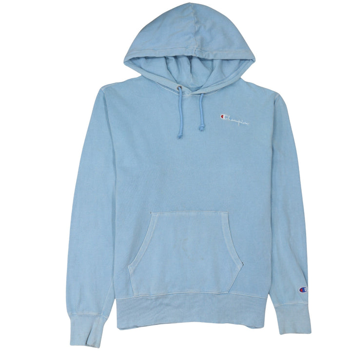Champion Men's Blue Pullover Hoodie Medium Logo Fleece Sweatshirt