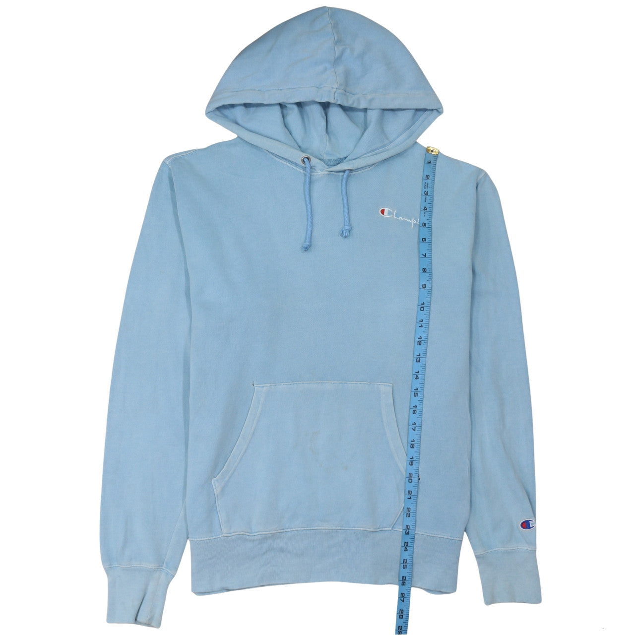 Champion Men's Blue Pullover Hoodie Medium Logo Fleece Sweatshirt