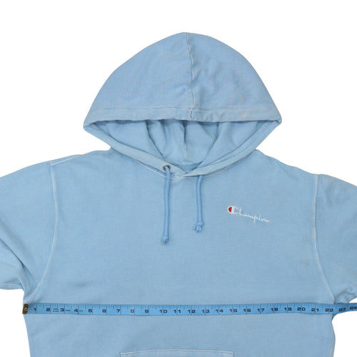 Champion Men's Blue Pullover Hoodie Medium Logo Fleece Sweatshirt