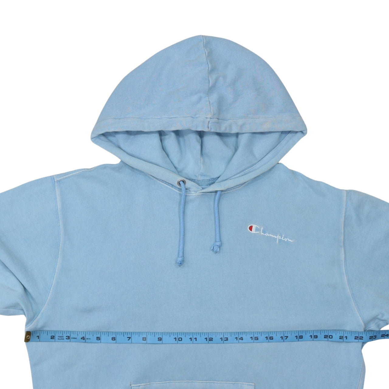 Champion Men's Blue Pullover Hoodie Medium Logo Fleece Sweatshirt