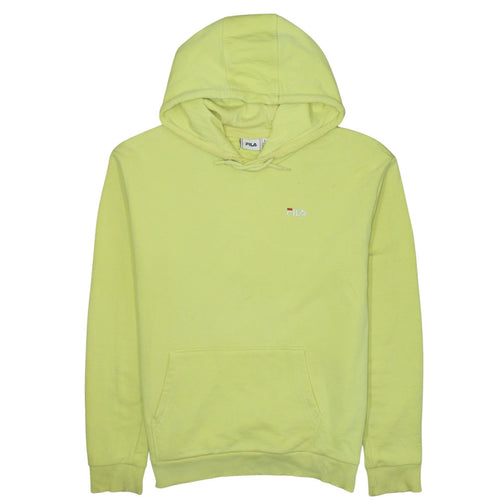 FILA Men Yellow Pullover Hoodie L Regular Fit Cotton Blend