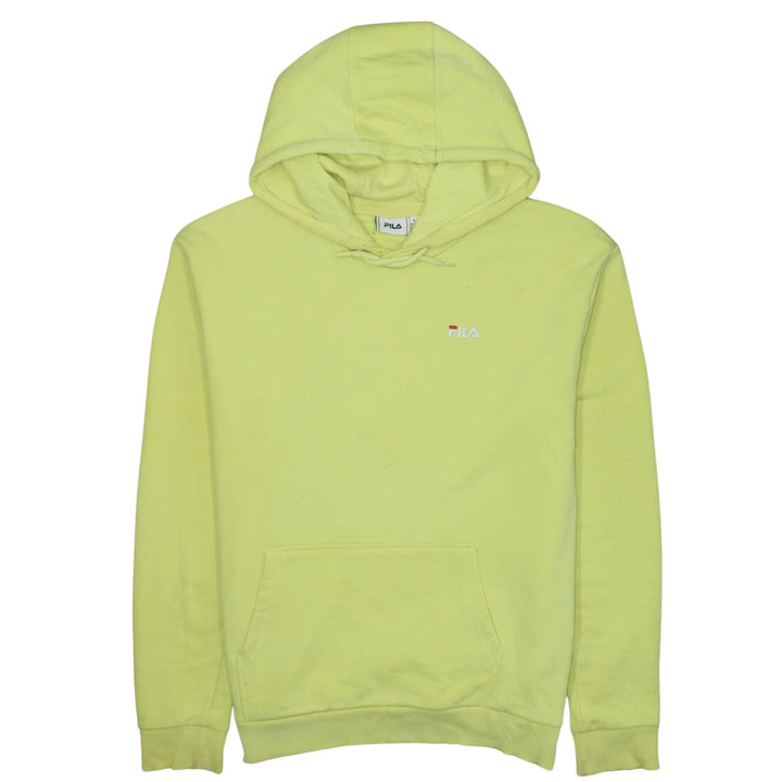 FILA Men Yellow Pullover Hoodie L Regular Fit Cotton Blend