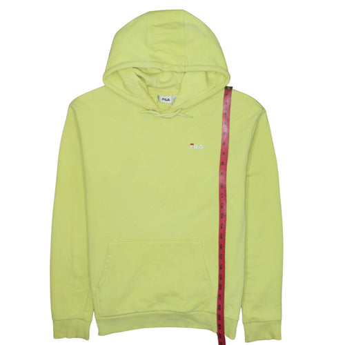 FILA Men Yellow Pullover Hoodie L Regular Fit Cotton Blend
