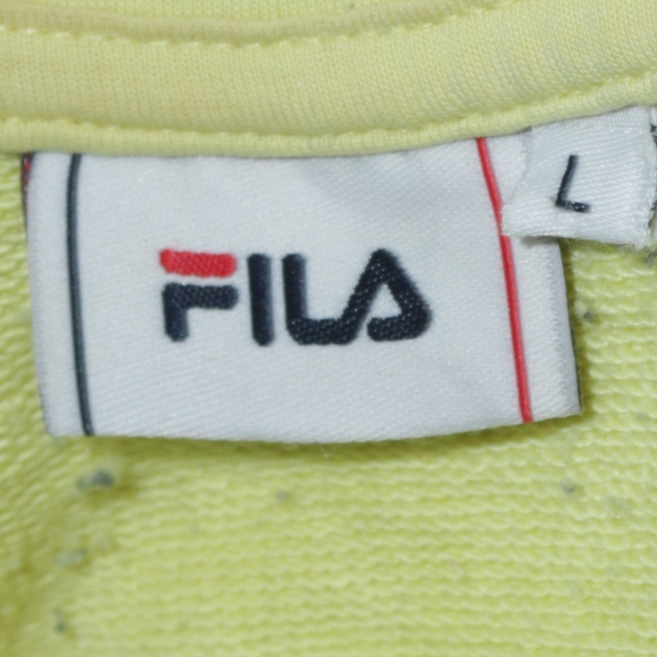 FILA Men Yellow Pullover Hoodie L Regular Fit Cotton Blend