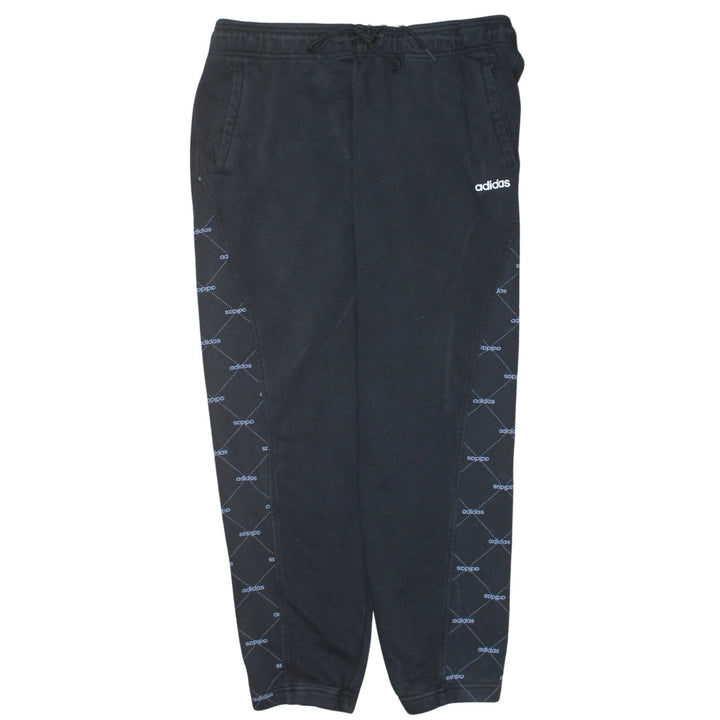 Adidas Womens Black Jogger Sweatpants L Elastic Waist Drawstring Pockets