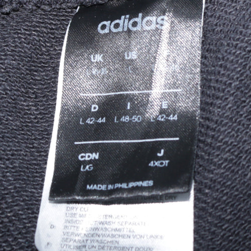 Adidas Womens Black Jogger Sweatpants L Elastic Waist Drawstring Pockets