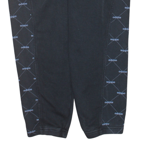 Adidas Womens Black Jogger Sweatpants L Elastic Waist Drawstring Pockets