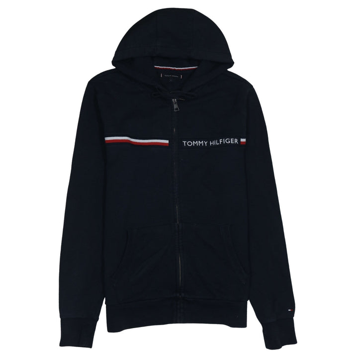 Tommy Hilfiger Men's Black Full Zip Hoodie L Classic Logo