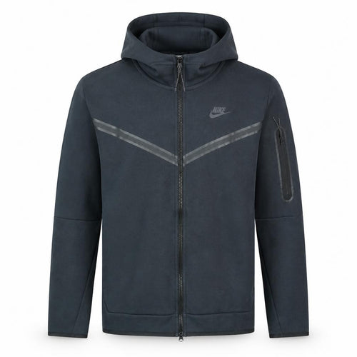 Nike Men's Black Full Zip Hoodie M Cotton Blend Classic Style
