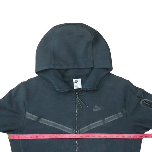 Nike Men's Black Full Zip Hoodie M Cotton Blend Classic Style