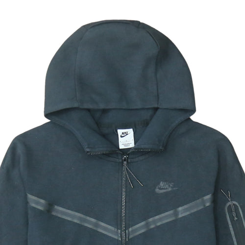 Nike Men's Black Full Zip Hoodie M Cotton Blend Classic Style