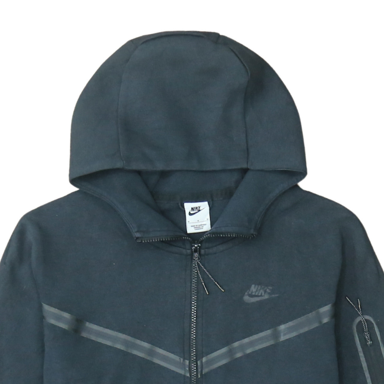 Nike Men's Black Full Zip Hoodie M Cotton Blend Classic Style