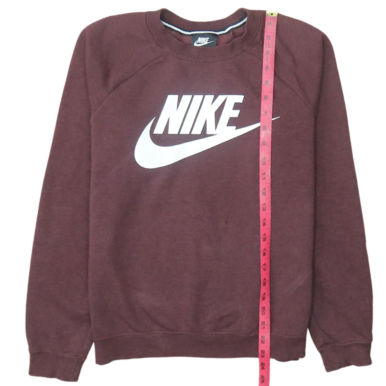 Nike Mens Brown Pullover Sweatshirt Small Crew Neck Logo Print