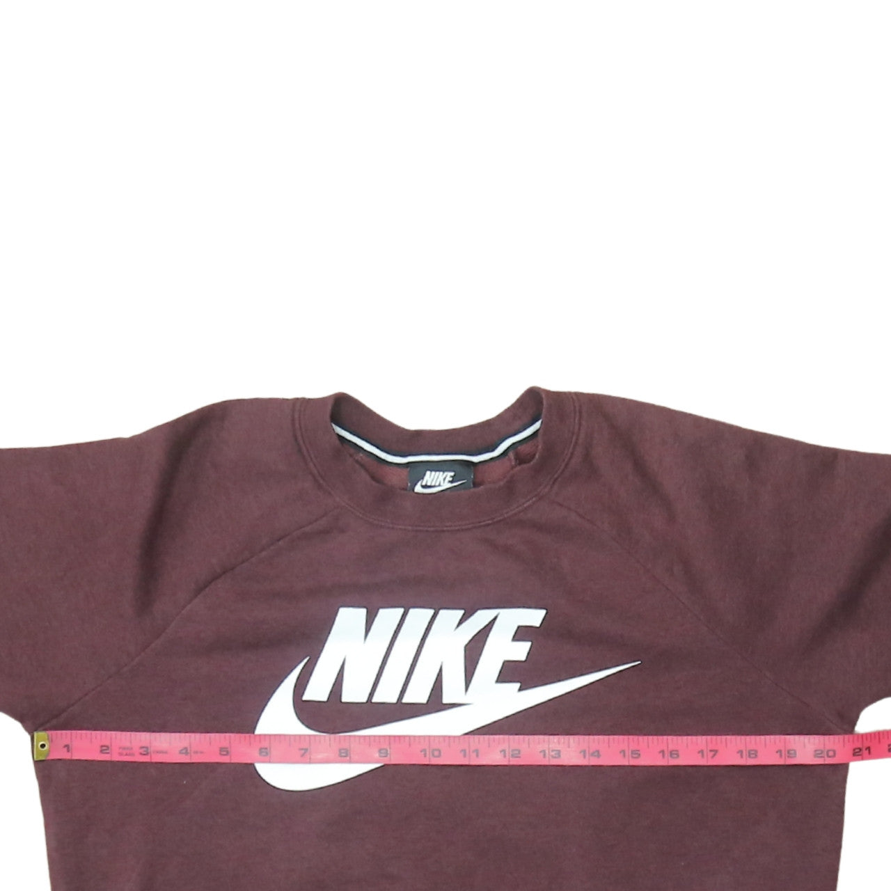 Nike Mens Brown Pullover Sweatshirt Small Crew Neck Logo Print