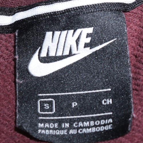 Nike Mens Brown Pullover Sweatshirt Small Crew Neck Logo Print