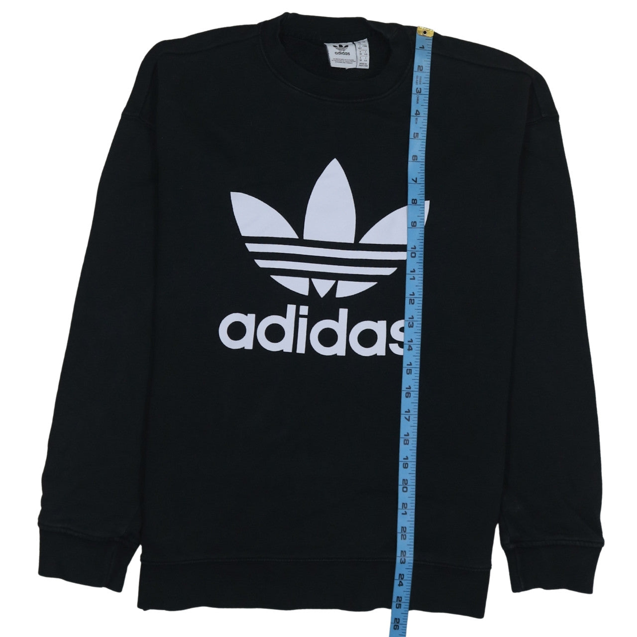 Adidas Womens Black Crew Neck Pullover Sweatshirt Size 12