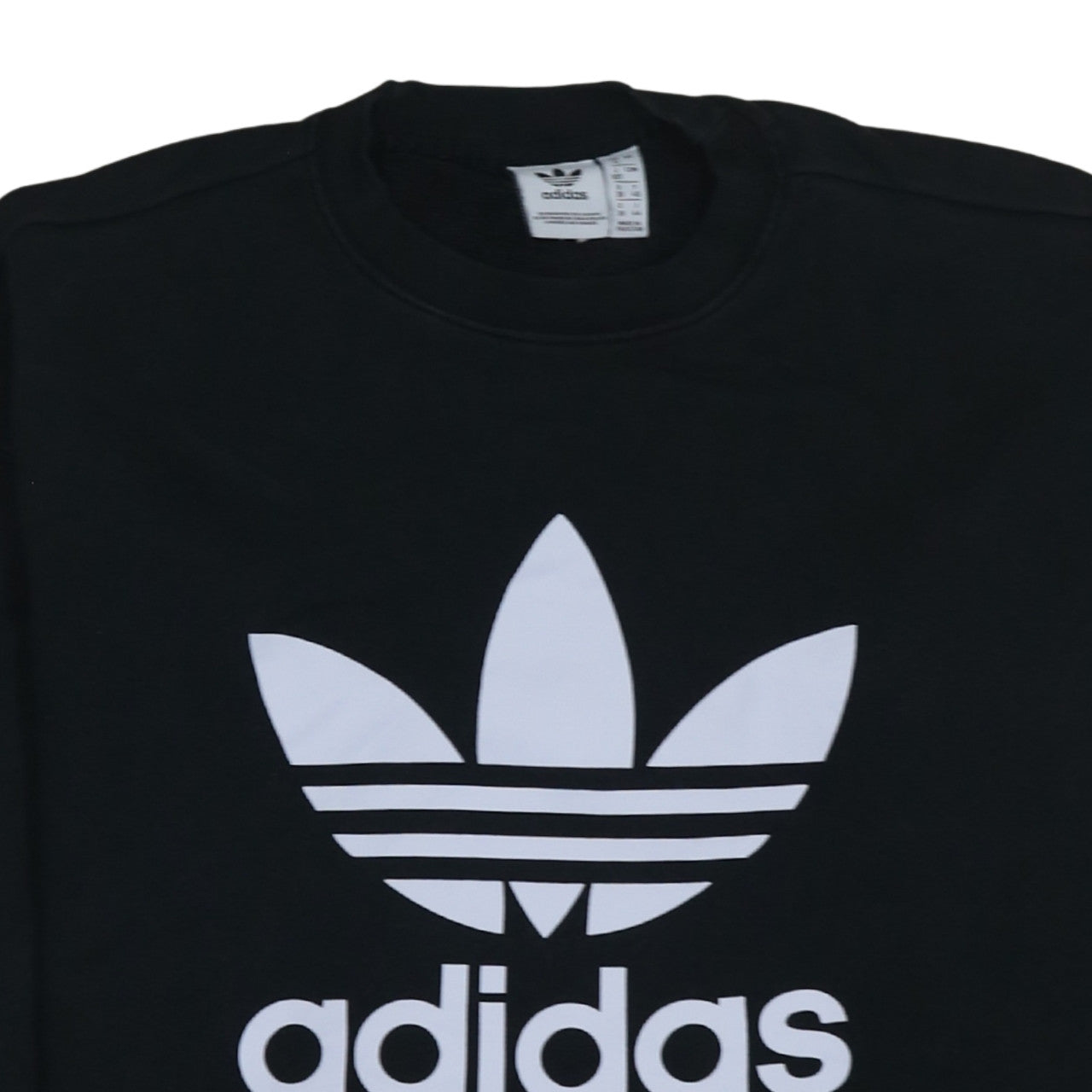 Adidas Womens Black Crew Neck Pullover Sweatshirt Size 12