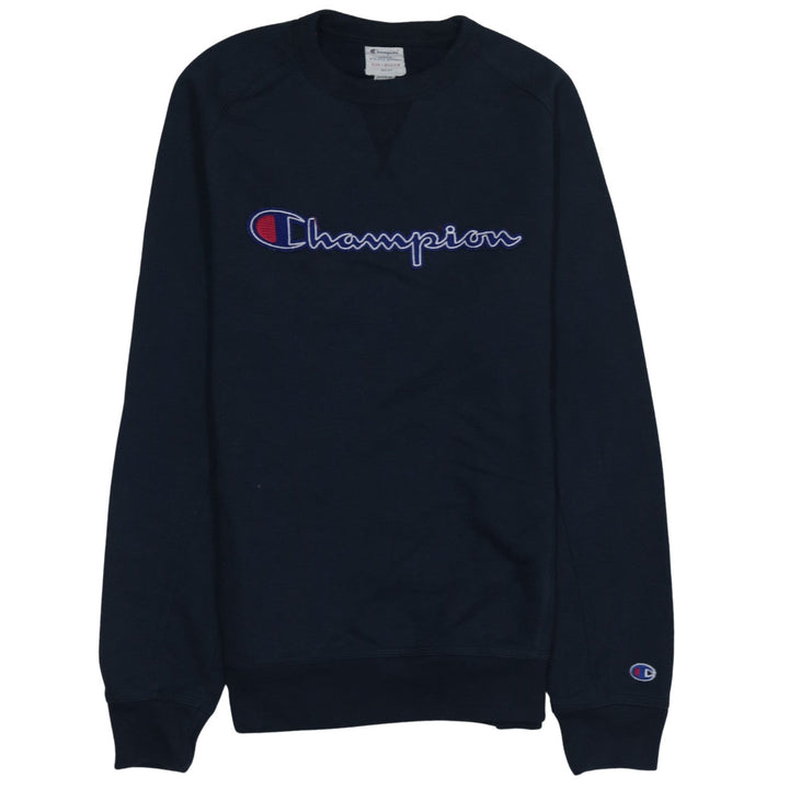 Champion Men's Blue Medium Pullover Sweatshirt Embroidered Logo