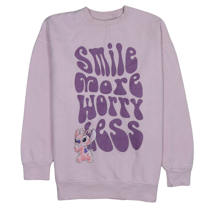 Disney Primark Women XS Pink Pullover Sweatshirt Angel Print