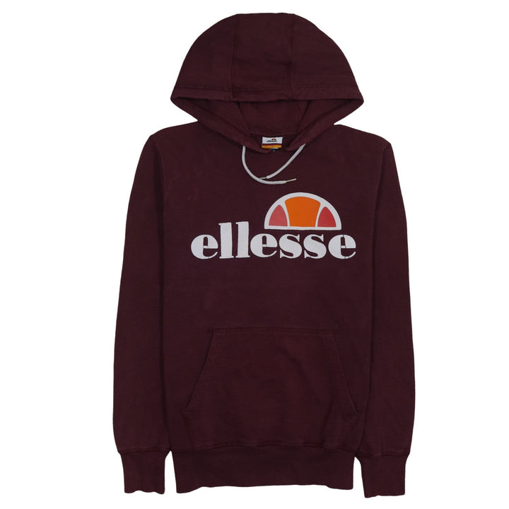 Ellesse Men's Brown Pullover Hoodie M Graphic Logo Fleece