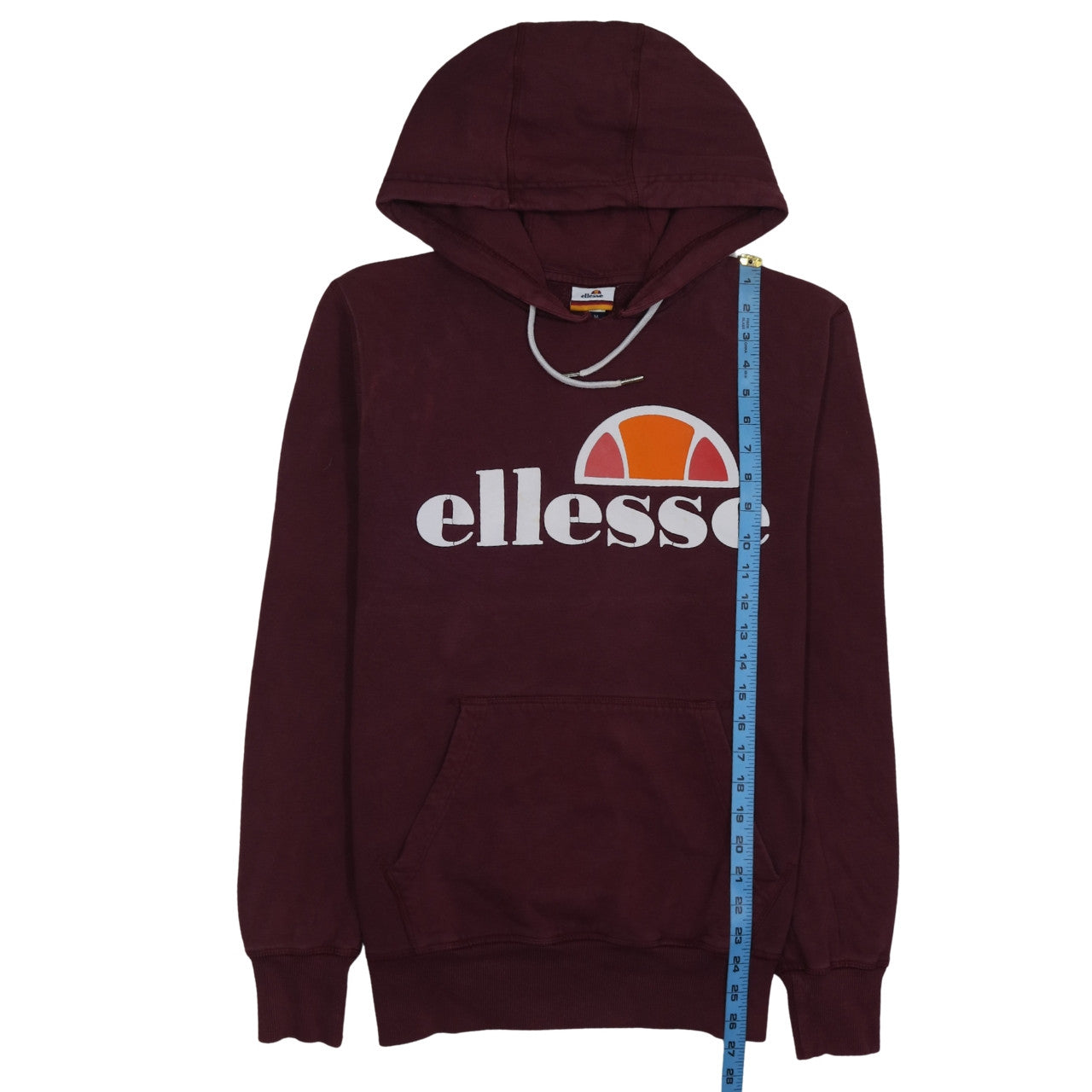 Ellesse Men's Brown Pullover Hoodie M Graphic Logo Fleece
