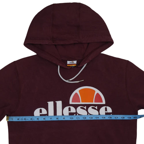 Ellesse Men's Brown Pullover Hoodie M Graphic Logo Fleece