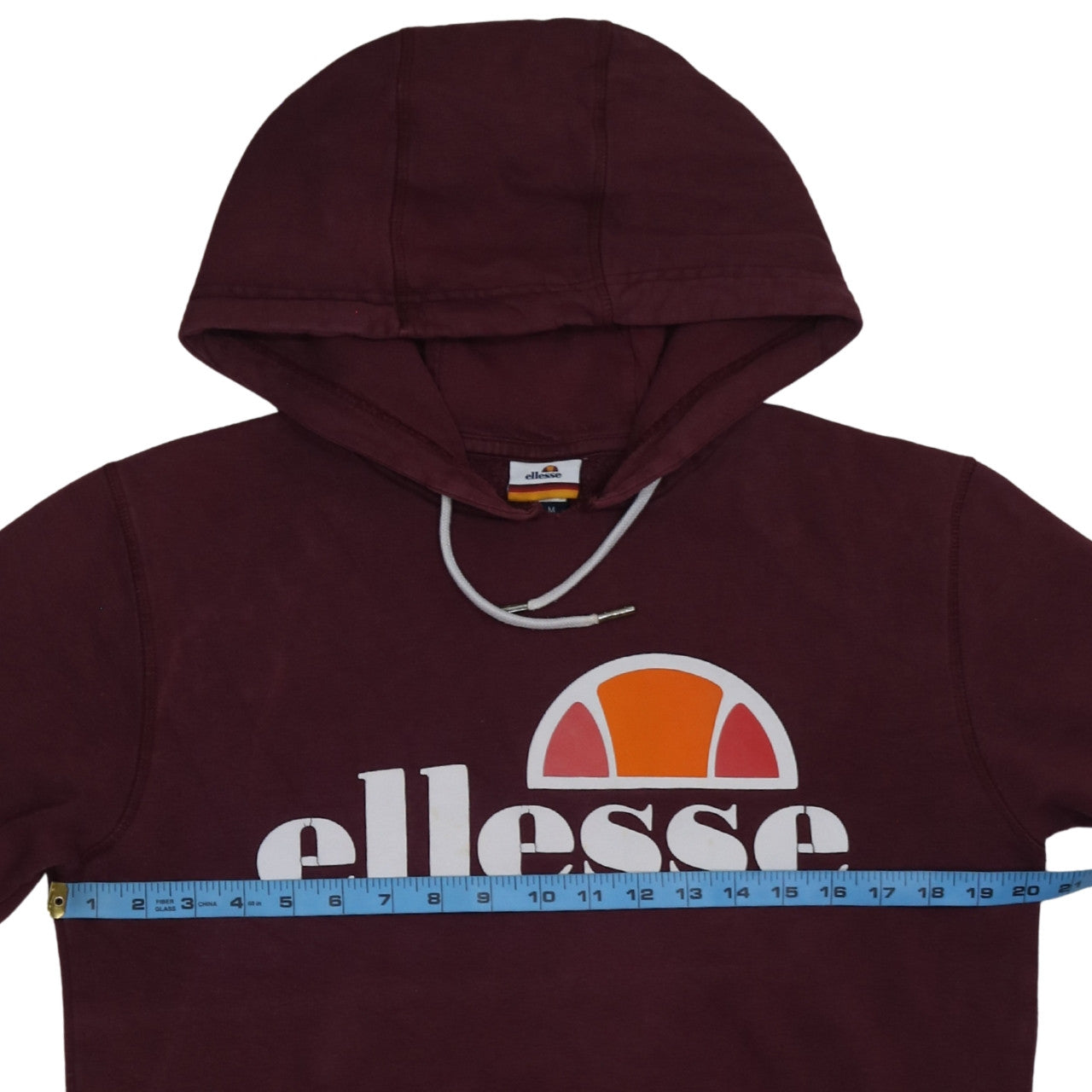 Ellesse Men's Brown Pullover Hoodie M Graphic Logo Fleece