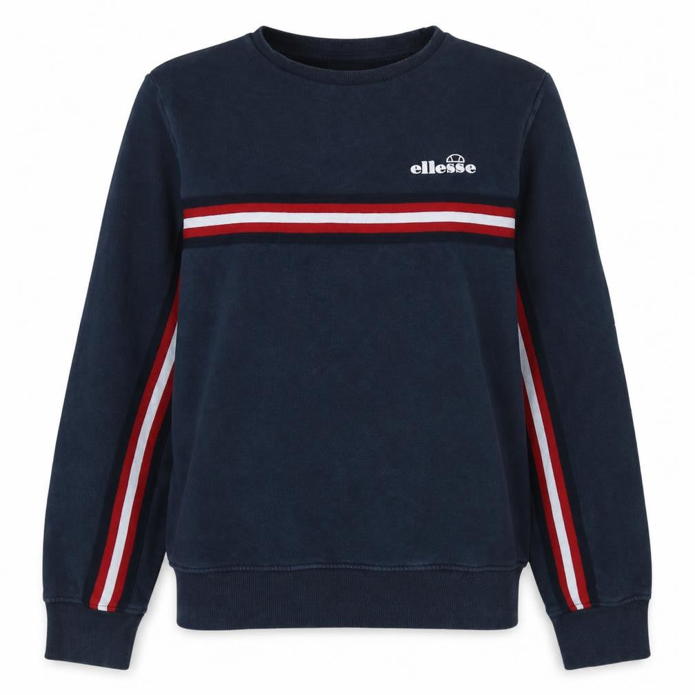 Ellesse Womens Navy Blue Sweatshirt UK 10 Cotton Blend Crew Neck