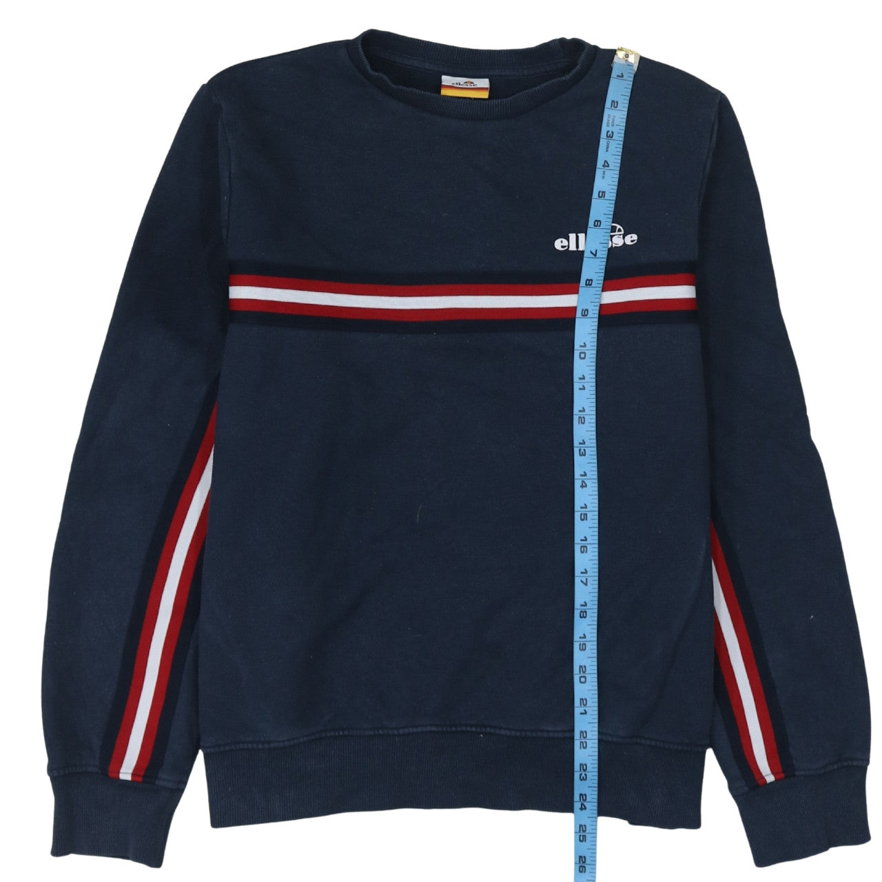 Ellesse Womens Navy Blue Sweatshirt UK 10 Cotton Blend Crew Neck