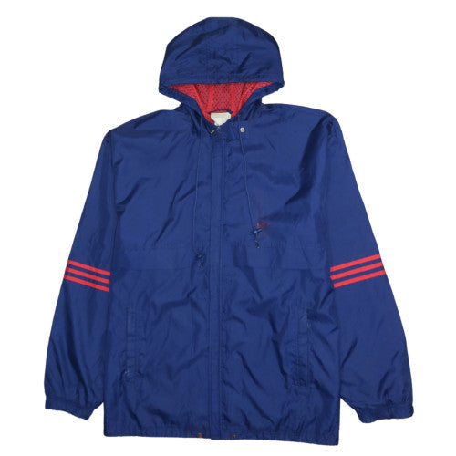 adidas Men's Blue XL Windbreaker Hooded Sports Jacket