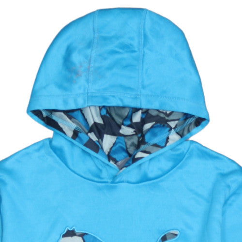 Puma Teens Blue Pullover Hoodie Sweatshirt L 14-16 Logo Print