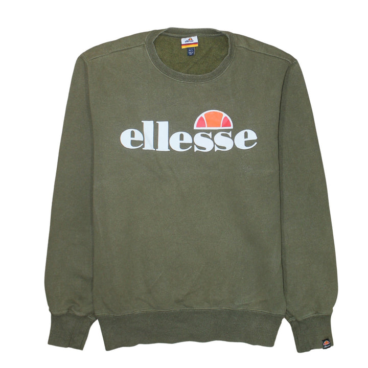 Ellesse Men's Green Crew Neck Pullover Sweatshirt Size L