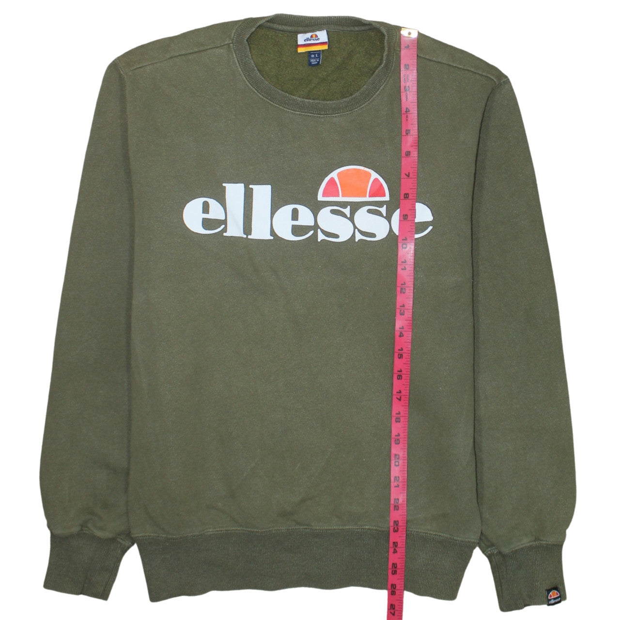 Ellesse Men's Green Crew Neck Pullover Sweatshirt Size L