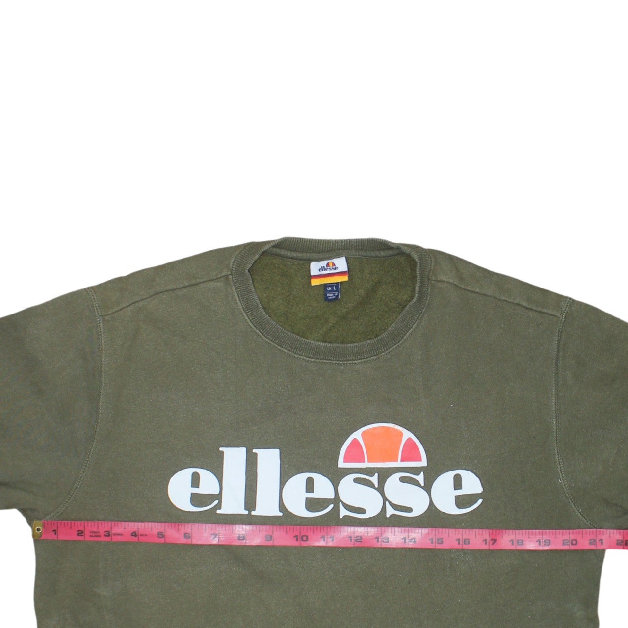 Ellesse Men's Green Crew Neck Pullover Sweatshirt Size L