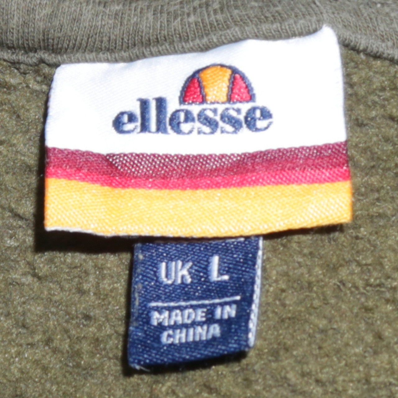 Ellesse Men's Green Crew Neck Pullover Sweatshirt Size L