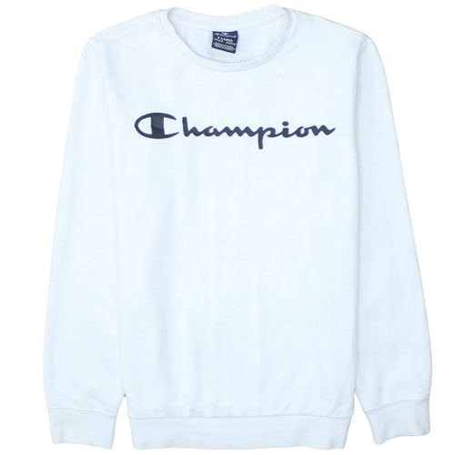 Champion Boys White Pullover Sweatshirt X-Large 13-14 Years Logo Crew Neck